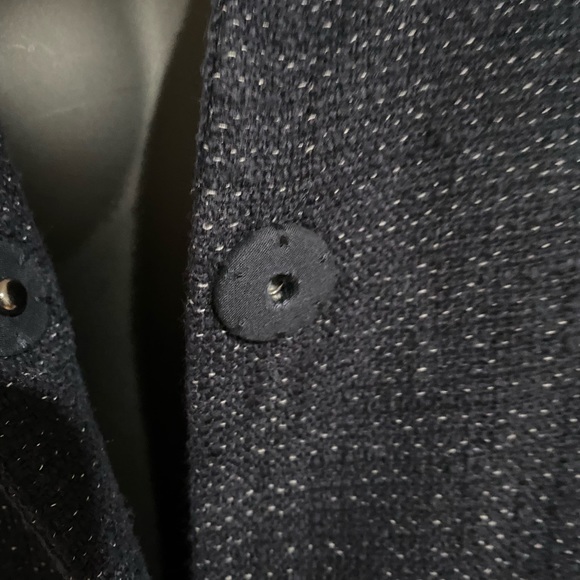 Eileen Fisher Navy Blue Linen Blend Jacket Sz S - Picture 7 of 12